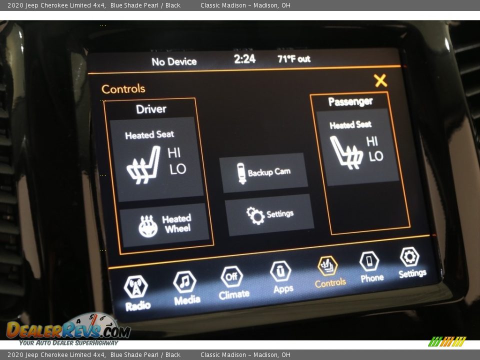 2020 Jeep Cherokee Limited 4x4 Blue Shade Pearl / Black Photo #14