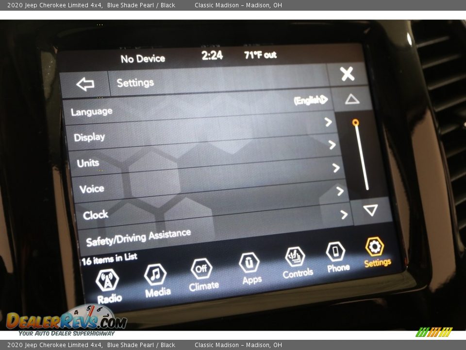 2020 Jeep Cherokee Limited 4x4 Blue Shade Pearl / Black Photo #16