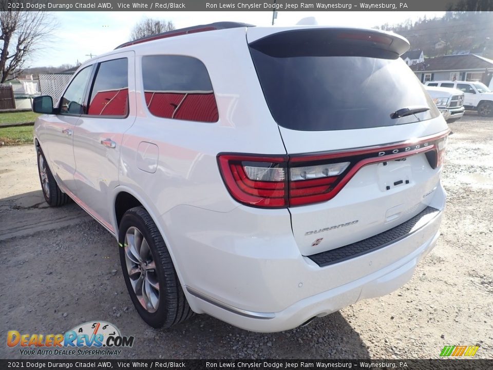 2021 Dodge Durango Citadel AWD Vice White / Red/Black Photo #4