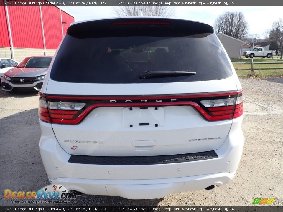 2021 Dodge Durango Citadel AWD Vice White / Red/Black Photo #5