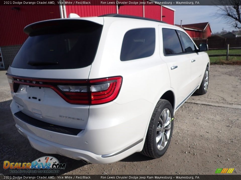 2021 Dodge Durango Citadel AWD Vice White / Red/Black Photo #6