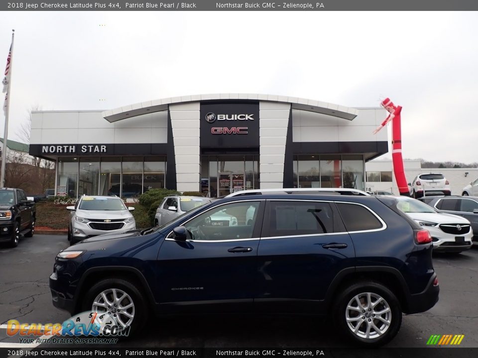 2018 Jeep Cherokee Latitude Plus 4x4 Patriot Blue Pearl / Black Photo #1