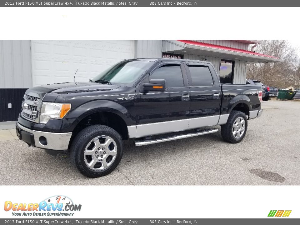 2013 Ford F150 XLT SuperCrew 4x4 Tuxedo Black Metallic / Steel Gray Photo #1