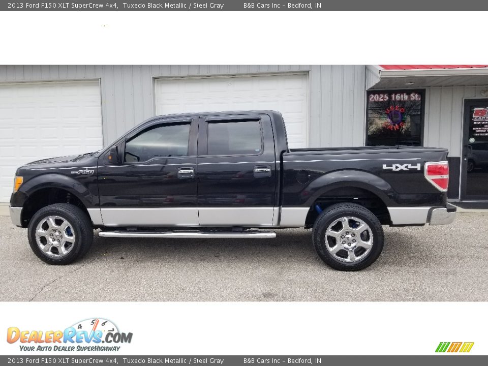 2013 Ford F150 XLT SuperCrew 4x4 Tuxedo Black Metallic / Steel Gray Photo #2