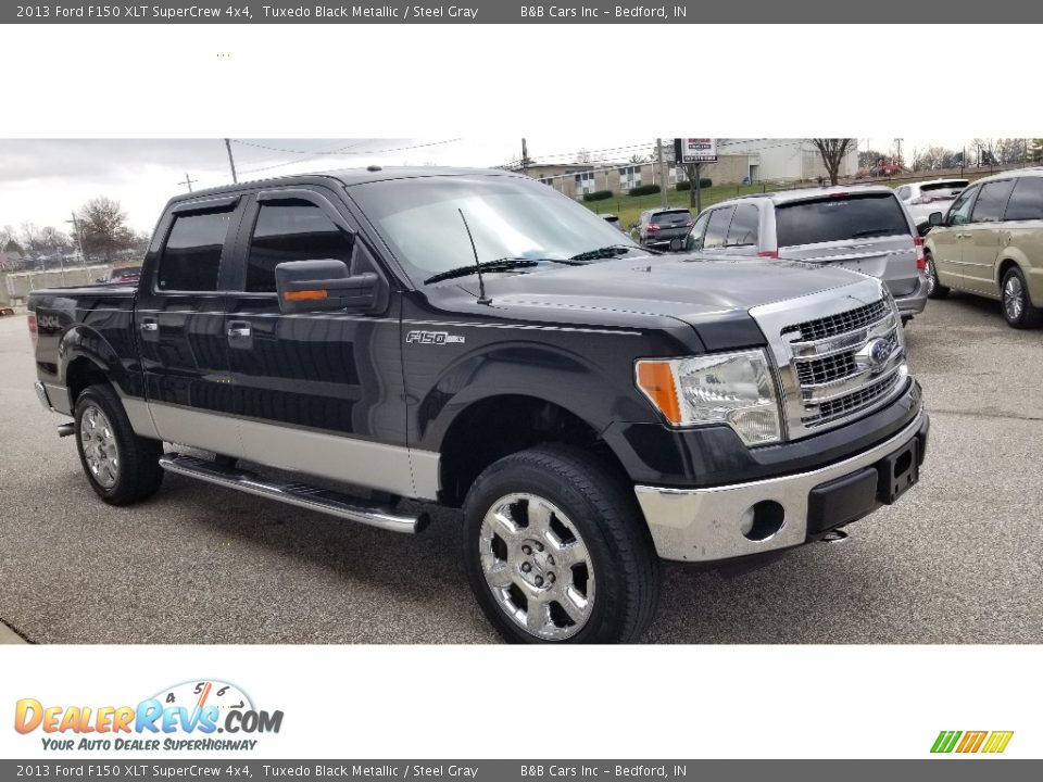 2013 Ford F150 XLT SuperCrew 4x4 Tuxedo Black Metallic / Steel Gray Photo #6