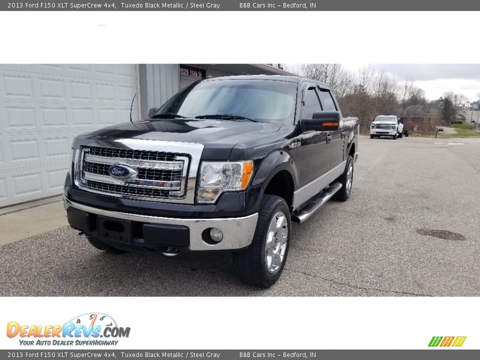 2013 Ford F150 XLT SuperCrew 4x4 Tuxedo Black Metallic / Steel Gray Photo #8