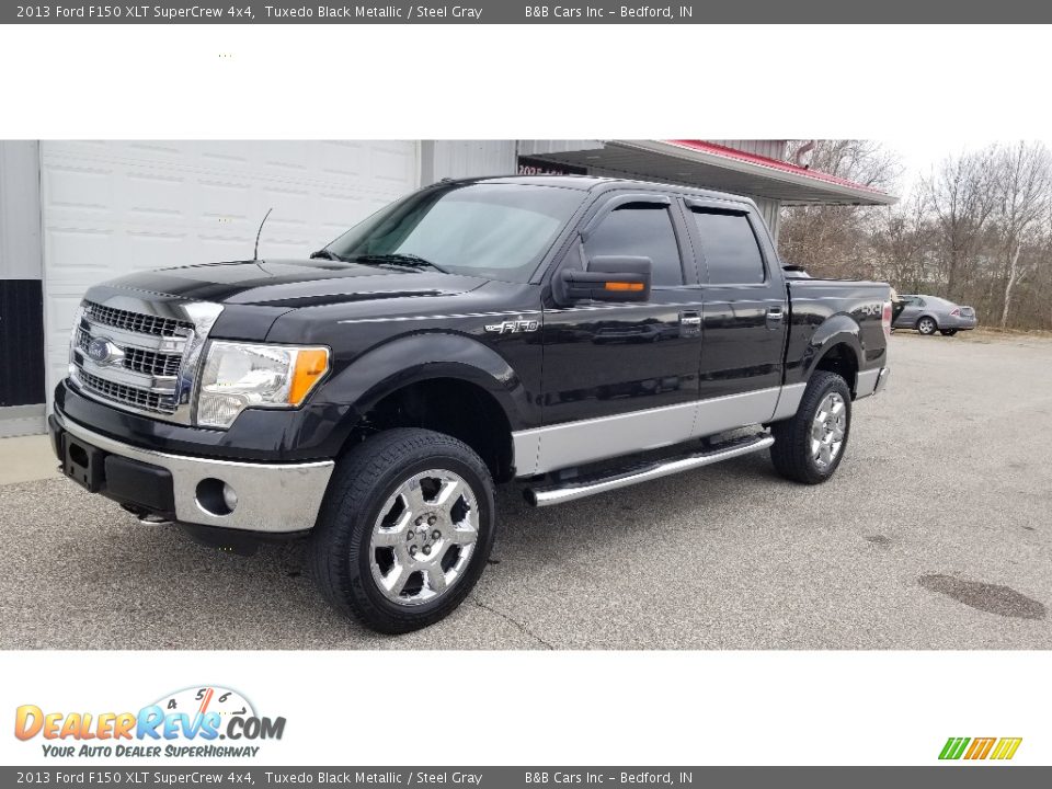 2013 Ford F150 XLT SuperCrew 4x4 Tuxedo Black Metallic / Steel Gray Photo #22