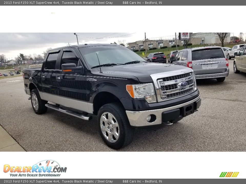 2013 Ford F150 XLT SuperCrew 4x4 Tuxedo Black Metallic / Steel Gray Photo #23