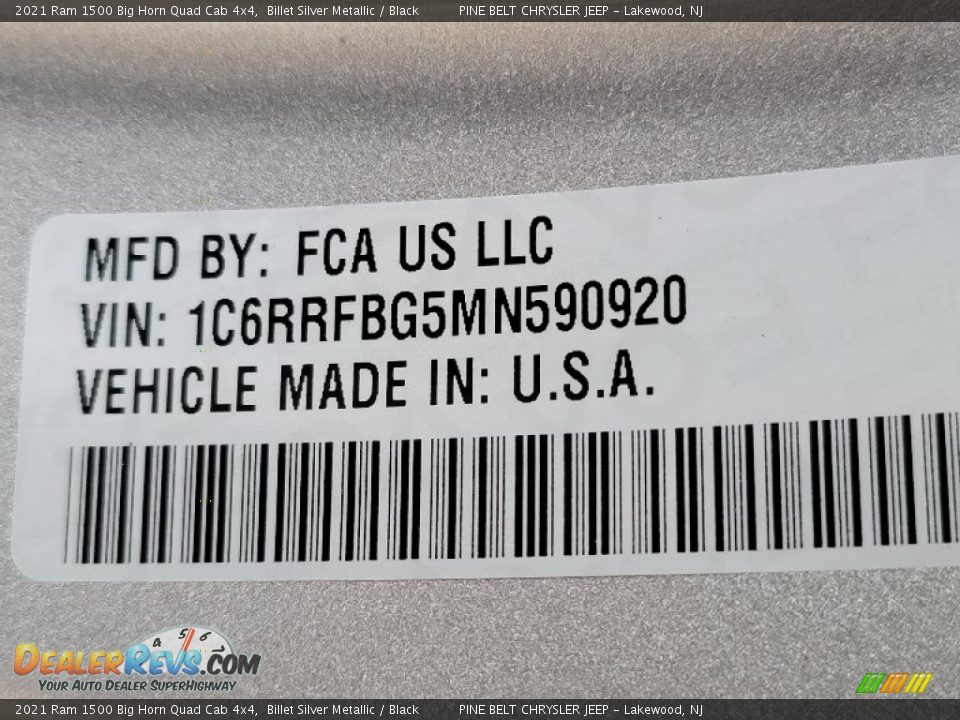 2021 Ram 1500 Big Horn Quad Cab 4x4 Billet Silver Metallic / Black Photo #13