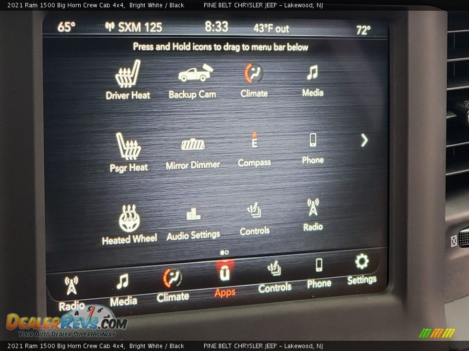 2021 Ram 1500 Big Horn Crew Cab 4x4 Bright White / Black Photo #14