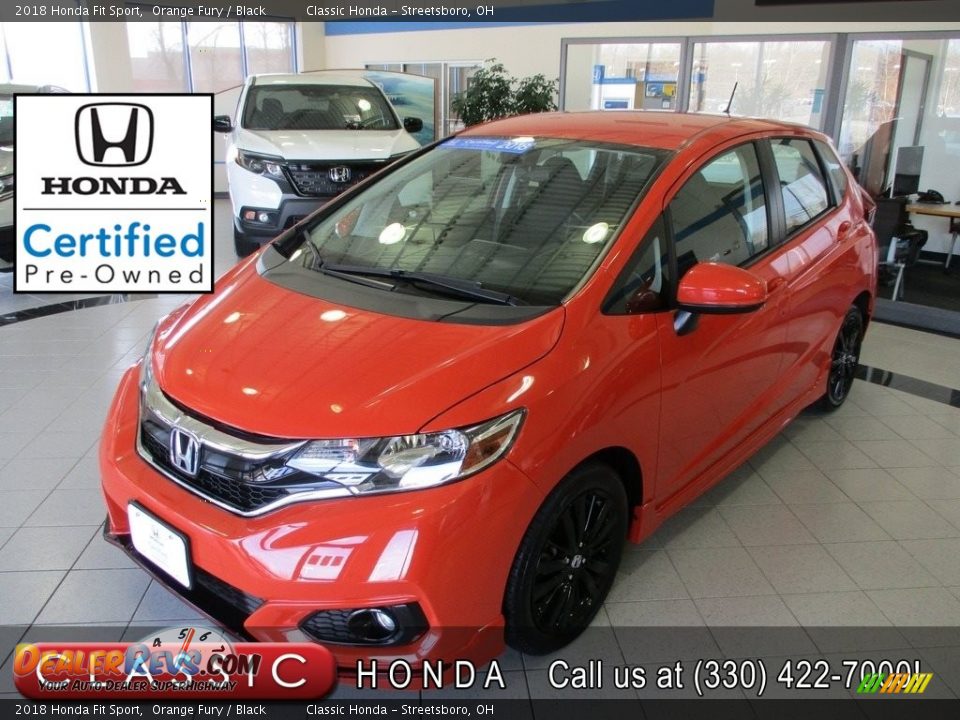 2018 Honda Fit Sport Orange Fury / Black Photo #1