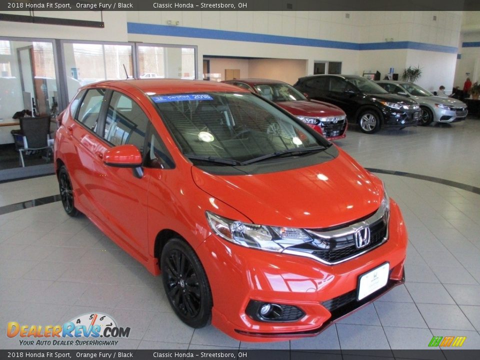 2018 Honda Fit Sport Orange Fury / Black Photo #3