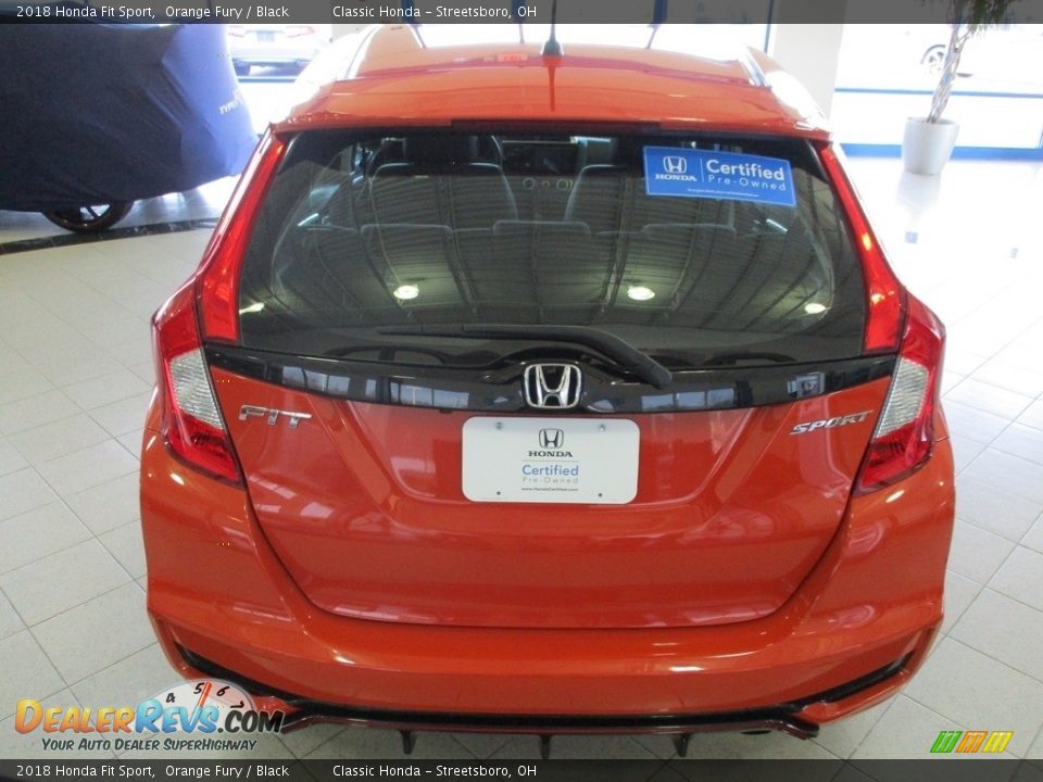 2018 Honda Fit Sport Orange Fury / Black Photo #8