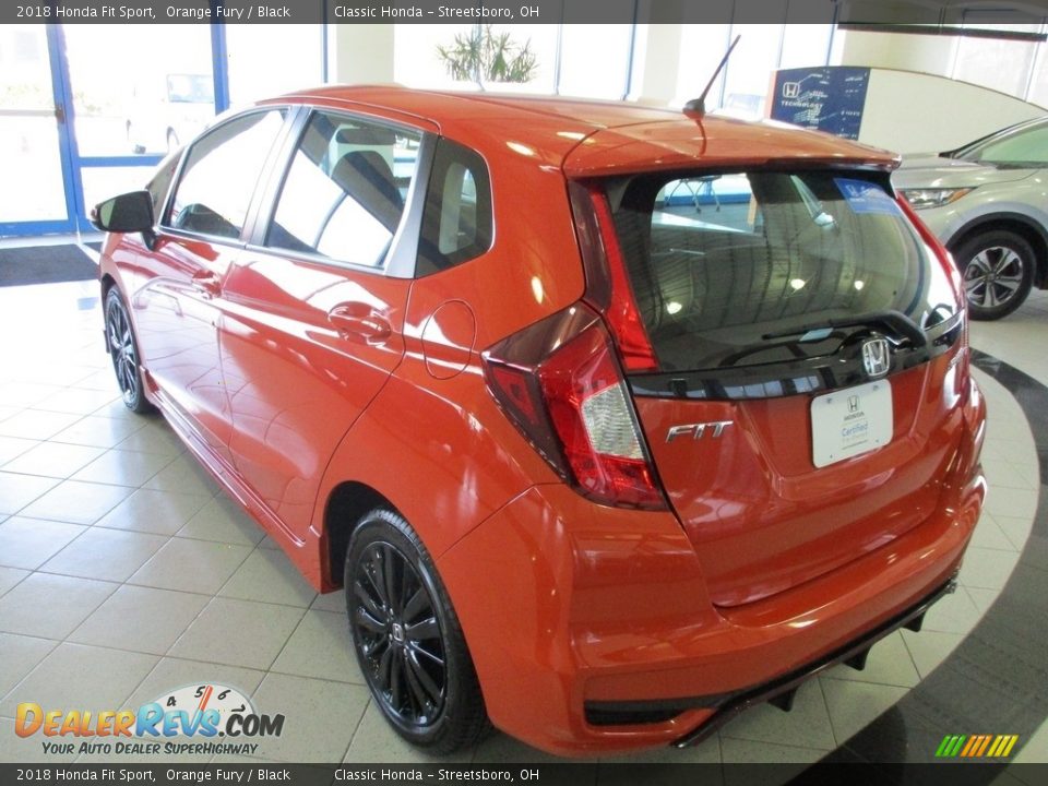 2018 Honda Fit Sport Orange Fury / Black Photo #9