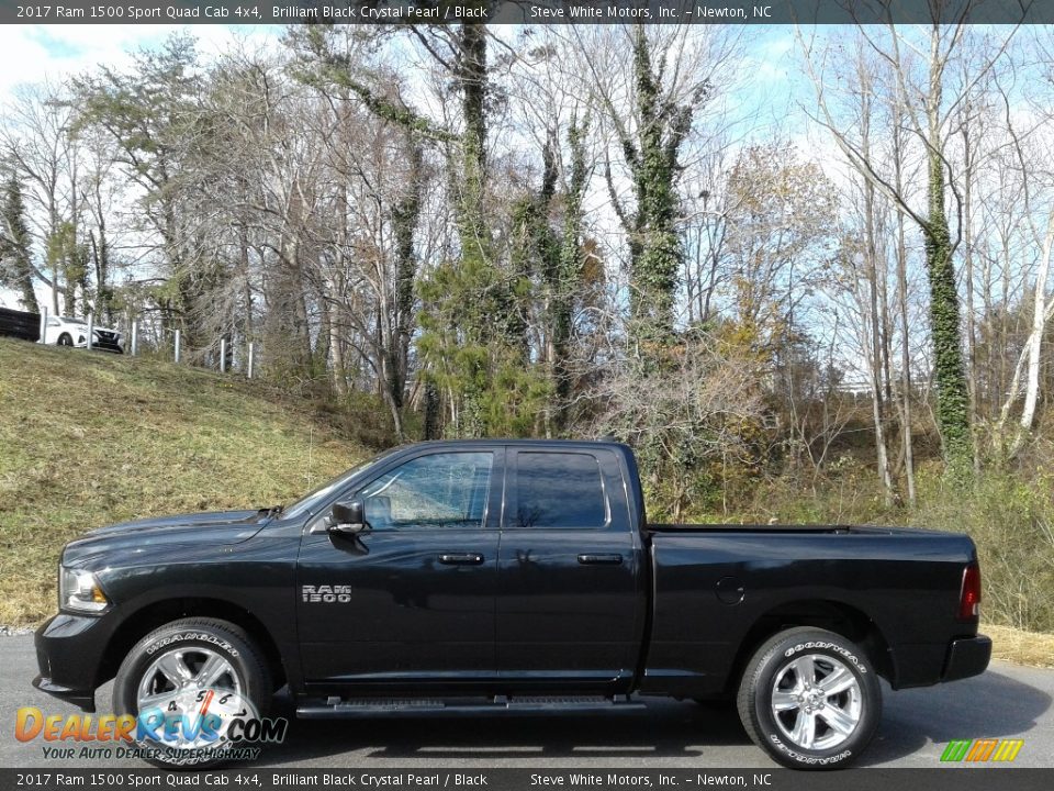 Brilliant Black Crystal Pearl 2017 Ram 1500 Sport Quad Cab 4x4 Photo #1