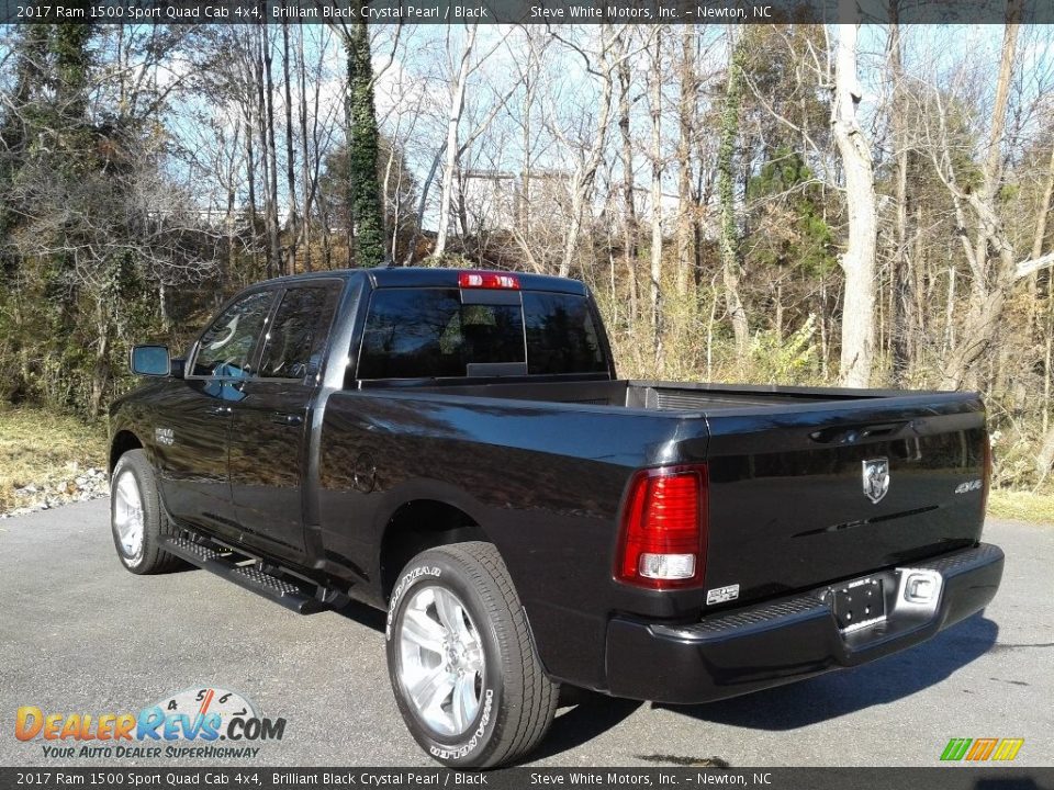 2017 Ram 1500 Sport Quad Cab 4x4 Brilliant Black Crystal Pearl / Black Photo #10