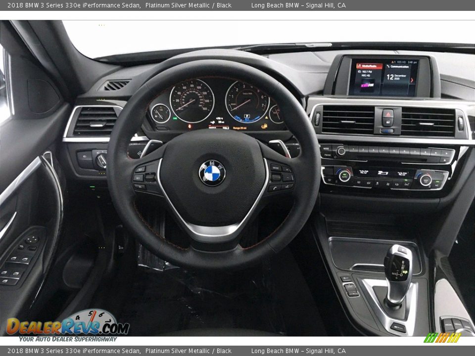 2018 BMW 3 Series 330e iPerformance Sedan Platinum Silver Metallic / Black Photo #4
