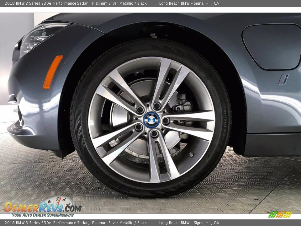 2018 BMW 3 Series 330e iPerformance Sedan Platinum Silver Metallic / Black Photo #8