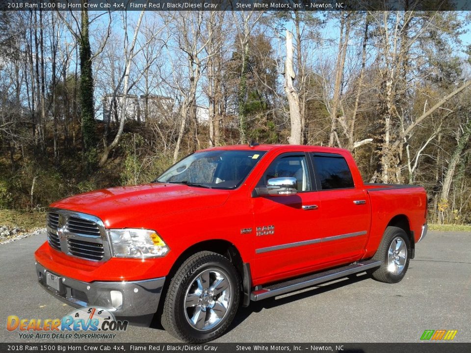 2018 Ram 1500 Big Horn Crew Cab 4x4 Flame Red / Black/Diesel Gray Photo #2