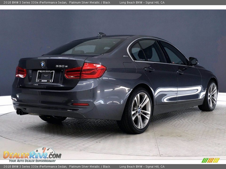 2018 BMW 3 Series 330e iPerformance Sedan Platinum Silver Metallic / Black Photo #13