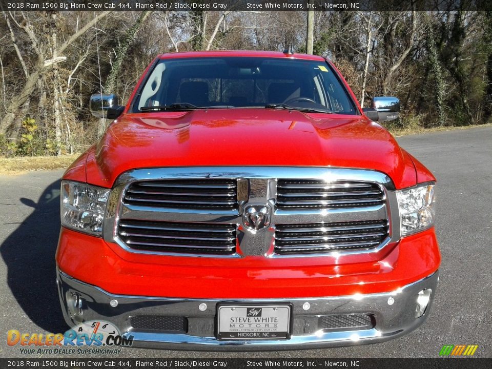2018 Ram 1500 Big Horn Crew Cab 4x4 Flame Red / Black/Diesel Gray Photo #3