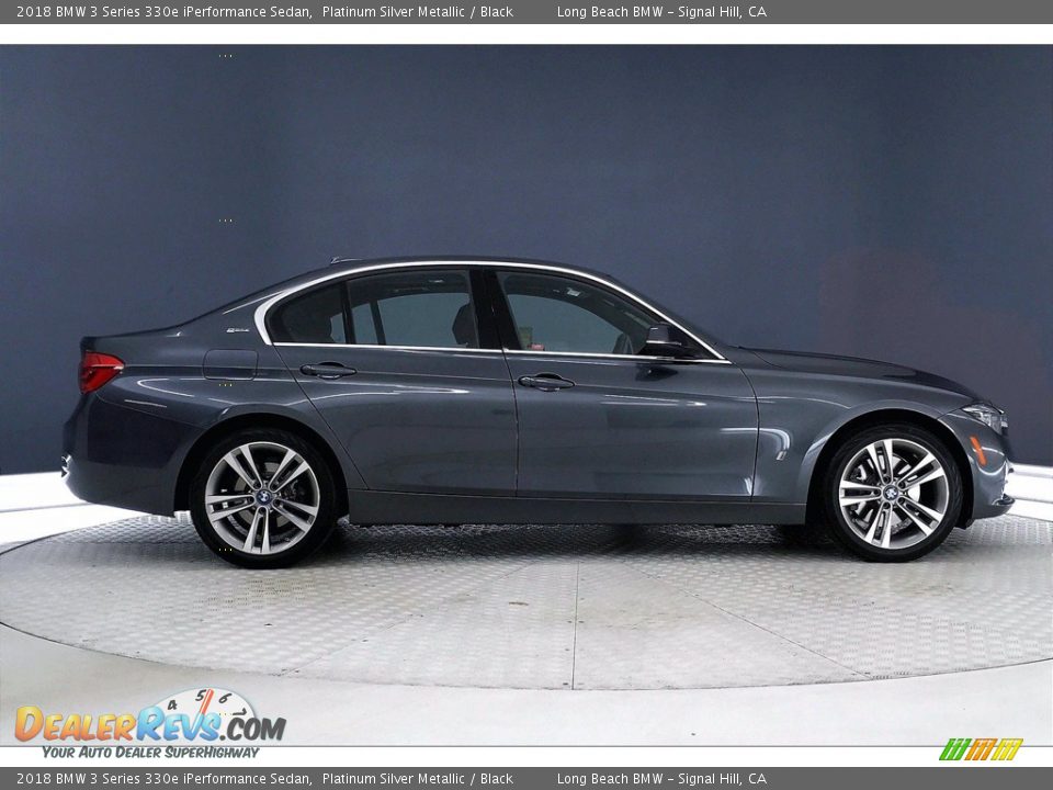2018 BMW 3 Series 330e iPerformance Sedan Platinum Silver Metallic / Black Photo #14