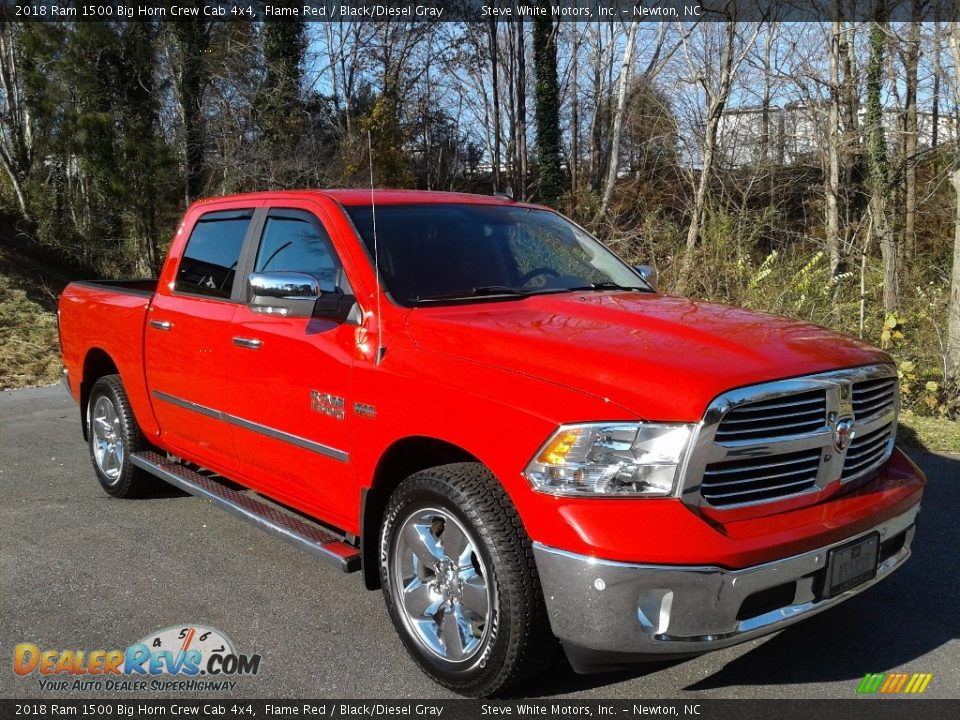 2018 Ram 1500 Big Horn Crew Cab 4x4 Flame Red / Black/Diesel Gray Photo #4