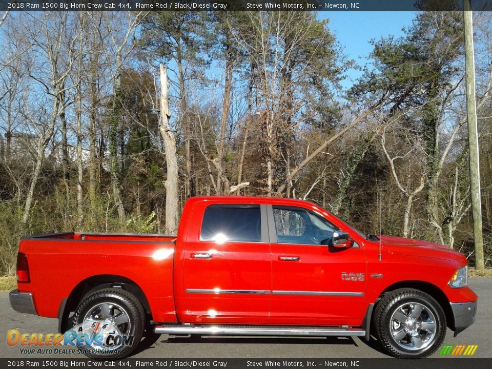 2018 Ram 1500 Big Horn Crew Cab 4x4 Flame Red / Black/Diesel Gray Photo #5