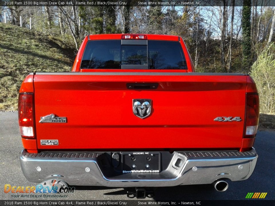 2018 Ram 1500 Big Horn Crew Cab 4x4 Flame Red / Black/Diesel Gray Photo #7