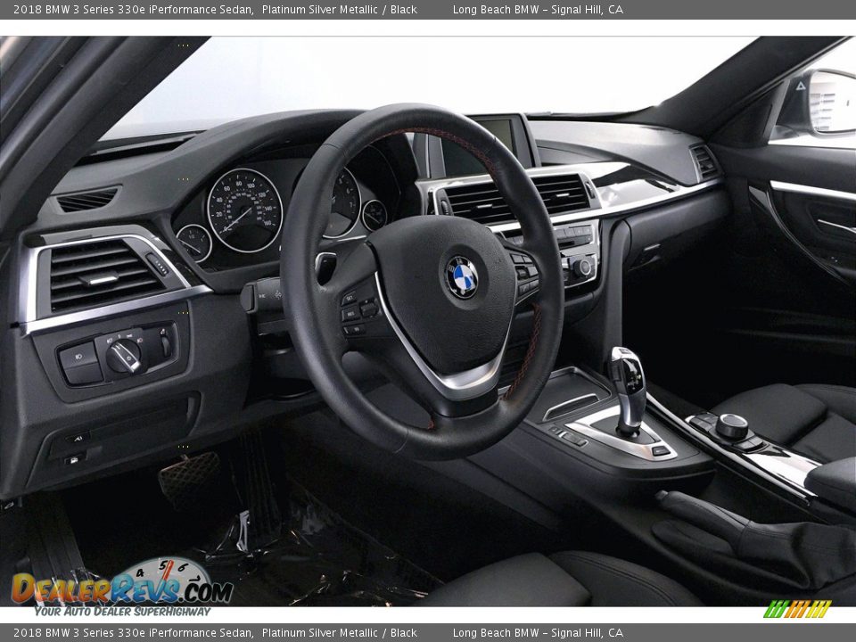 2018 BMW 3 Series 330e iPerformance Sedan Platinum Silver Metallic / Black Photo #21