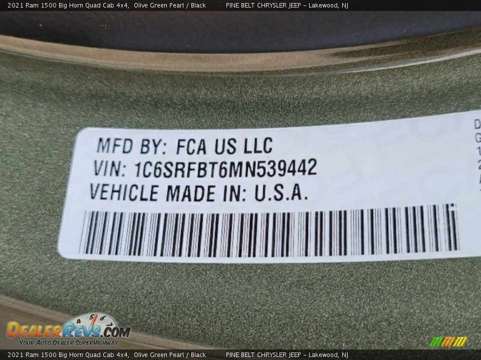 2021 Ram 1500 Big Horn Quad Cab 4x4 Olive Green Pearl / Black Photo #13