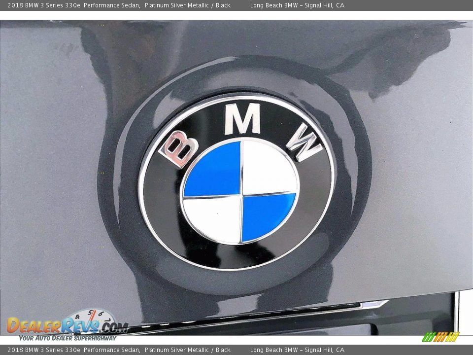 2018 BMW 3 Series 330e iPerformance Sedan Platinum Silver Metallic / Black Photo #34