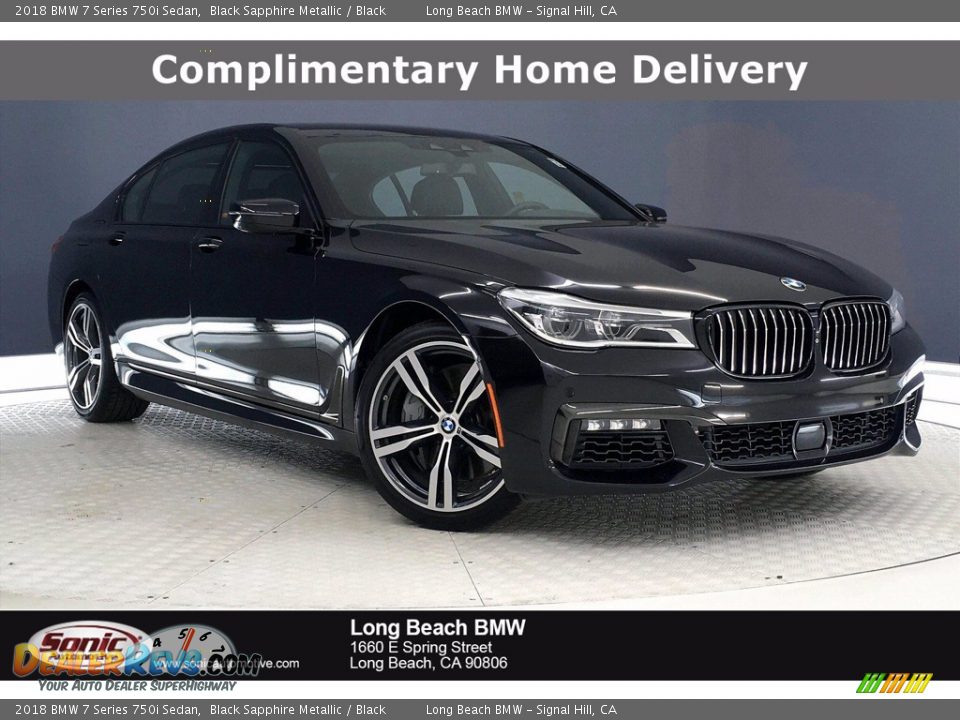 2018 BMW 7 Series 750i Sedan Black Sapphire Metallic / Black Photo #1