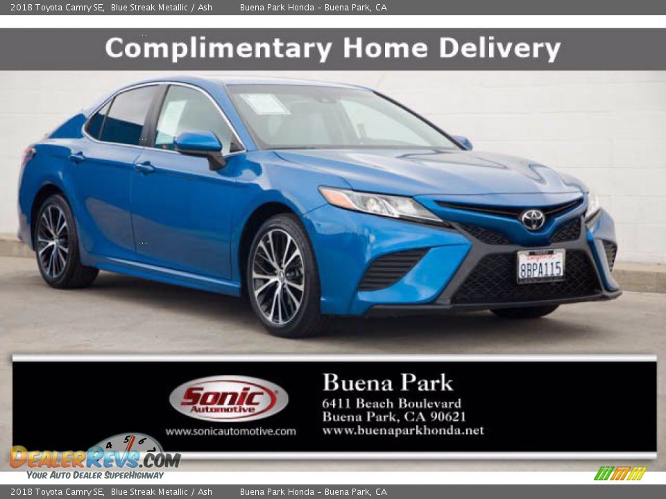 2018 Toyota Camry SE Blue Streak Metallic / Ash Photo #1