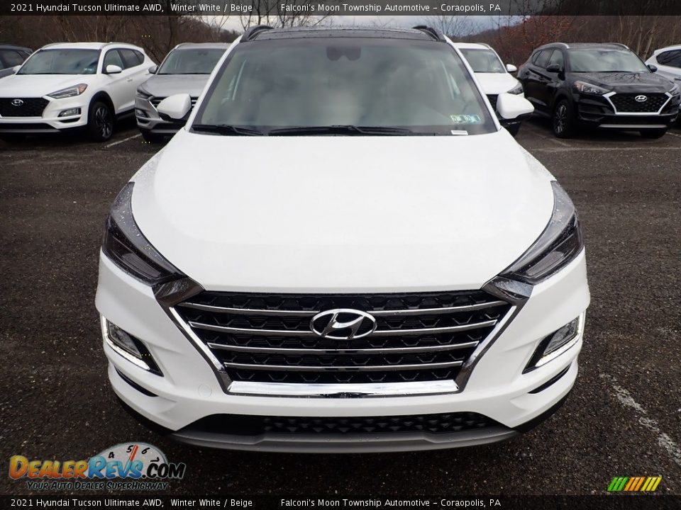 2021 Hyundai Tucson Ulitimate AWD Winter White / Beige Photo #4