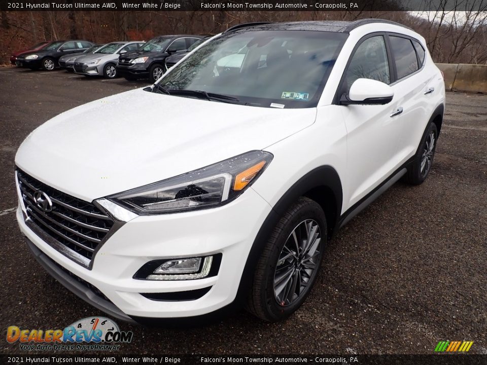 2021 Hyundai Tucson Ulitimate AWD Winter White / Beige Photo #5