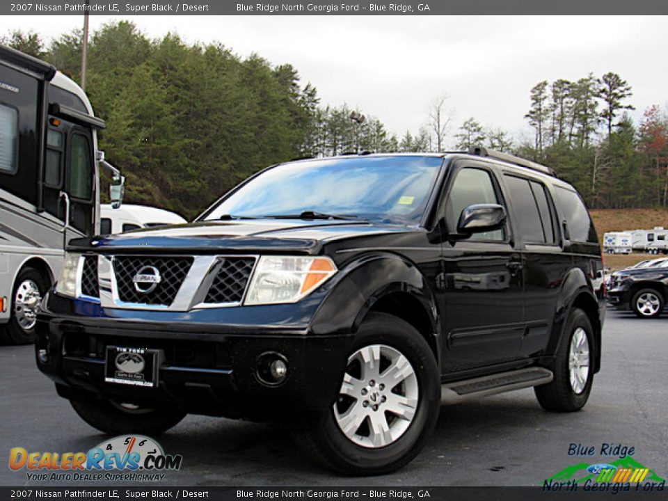 2007 Nissan Pathfinder LE Super Black / Desert Photo #1