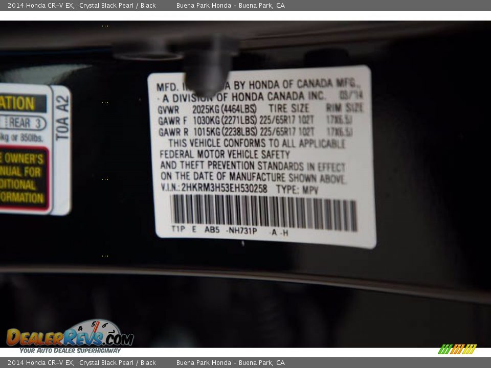 2014 Honda CR-V EX Crystal Black Pearl / Black Photo #34