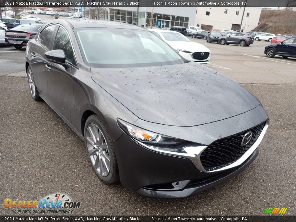 2021 Mazda Mazda3 Preferred Sedan AWD Machine Gray Metallic / Black Photo #3