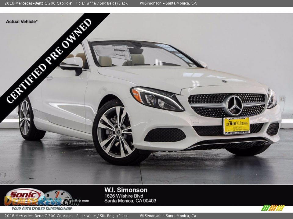 2018 Mercedes-Benz C 300 Cabriolet Polar White / Silk Beige/Black Photo #1