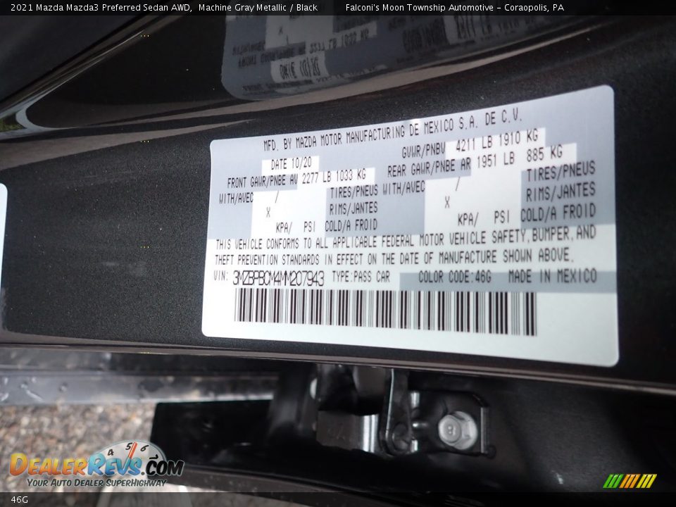 Mazda Color Code 46G Machine Gray Metallic