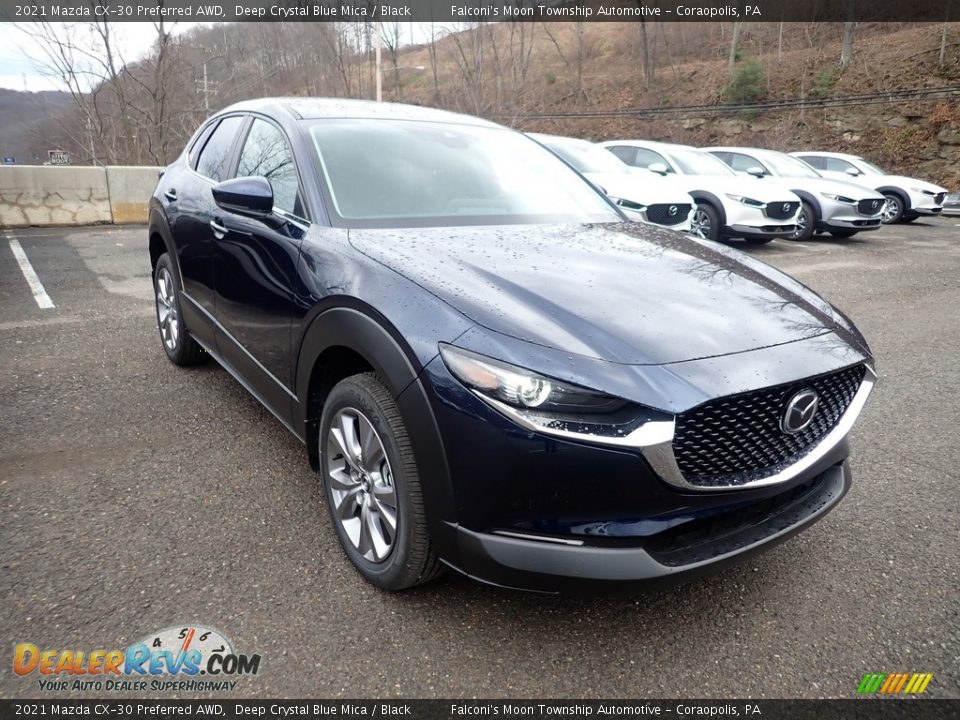 2021 Mazda CX-30 Preferred AWD Deep Crystal Blue Mica / Black Photo #3