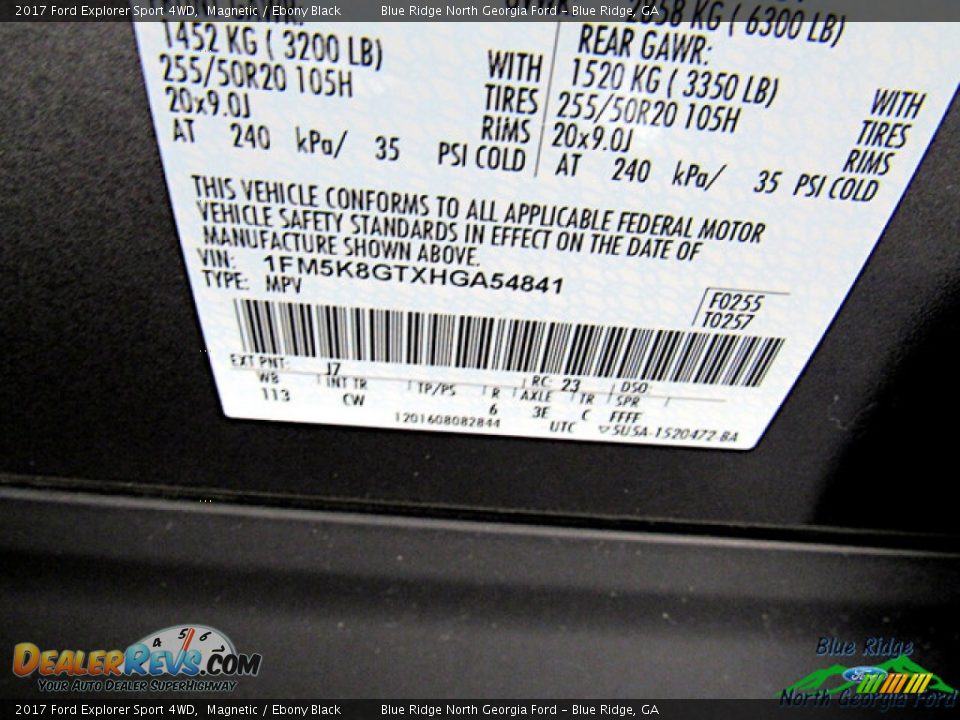 2017 Ford Explorer Sport 4WD Magnetic / Ebony Black Photo #26