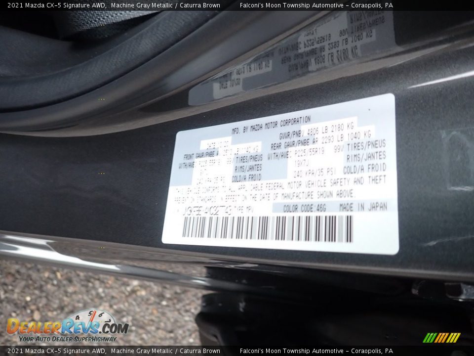 2021 Mazda CX-5 Signature AWD Machine Gray Metallic / Caturra Brown Photo #12