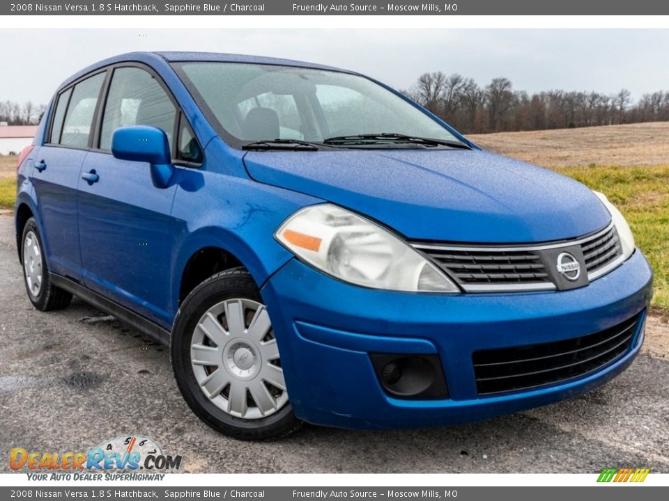 2008 Nissan Versa 1.8 S Hatchback Sapphire Blue / Charcoal Photo #1