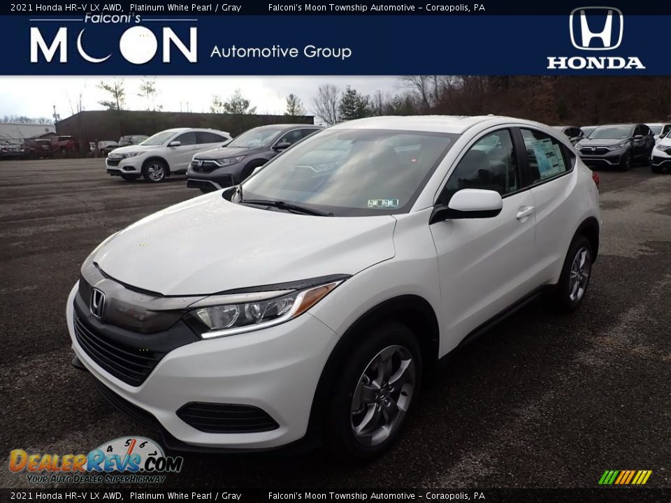 2021 Honda HR-V LX AWD Platinum White Pearl / Gray Photo #1
