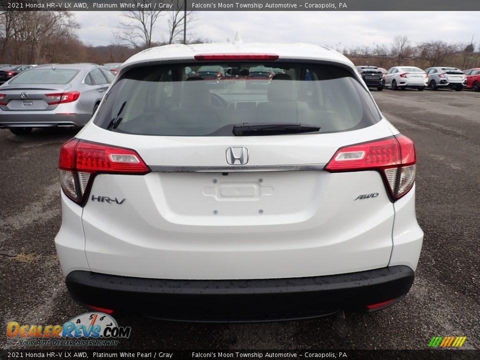 2021 Honda HR-V LX AWD Platinum White Pearl / Gray Photo #4