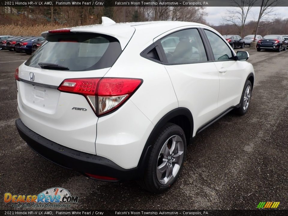 2021 Honda HR-V LX AWD Platinum White Pearl / Gray Photo #5