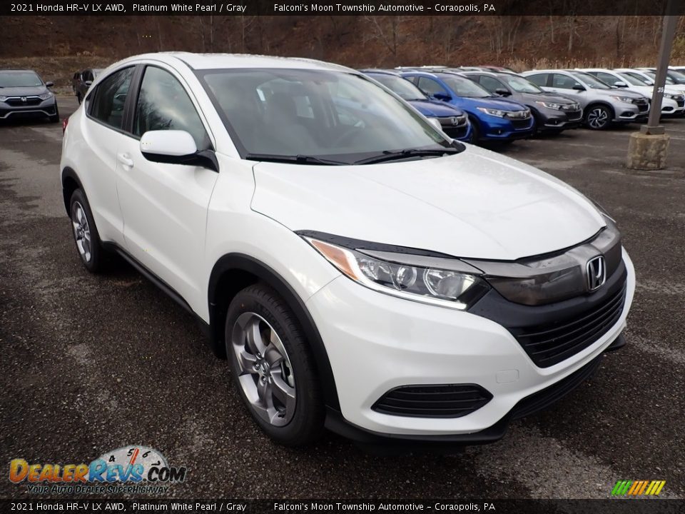 2021 Honda HR-V LX AWD Platinum White Pearl / Gray Photo #6
