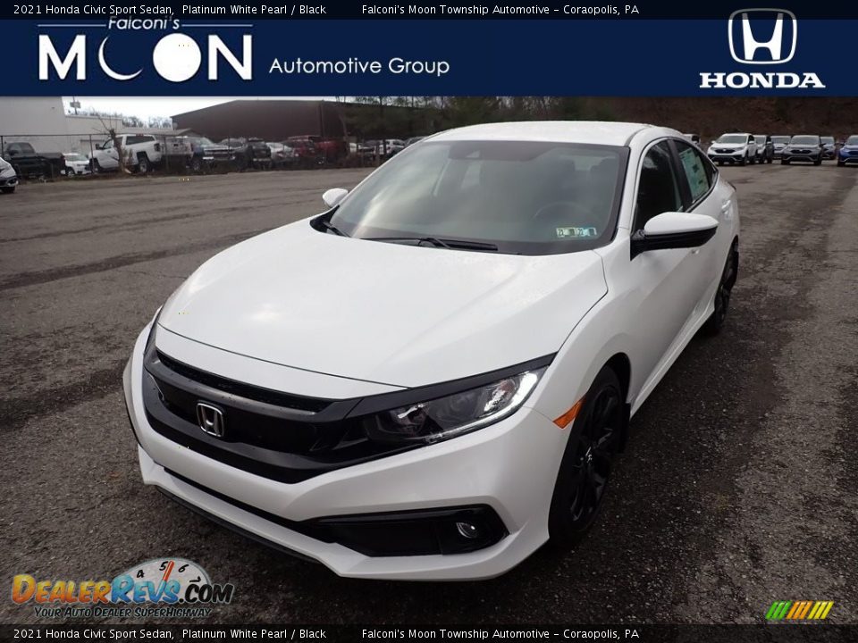 2021 Honda Civic Sport Sedan Platinum White Pearl / Black Photo #1